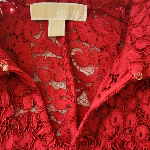 Michael Kors Red Lace Dress, Size 0 - Picture 10 of 10